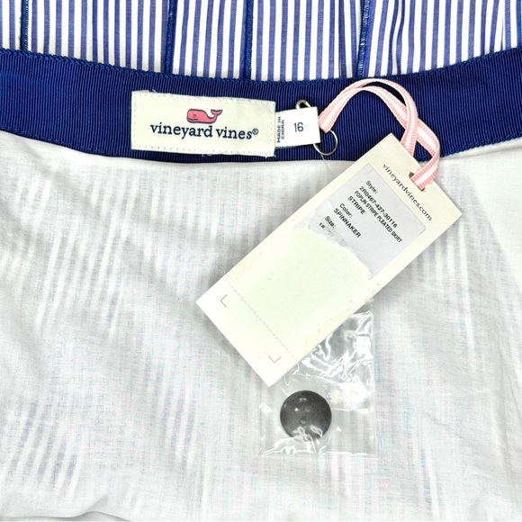 NWT Vineyard Vines Poplin Stripe Pleated Skirt in Spinnaker - Picture 6 of 10